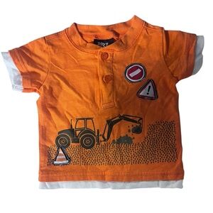 Boys Rock Orange Construction Graphic T-Shirt 12 months